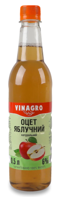 Оцет яблучний Vinagro натуральний 6%, 0,5л